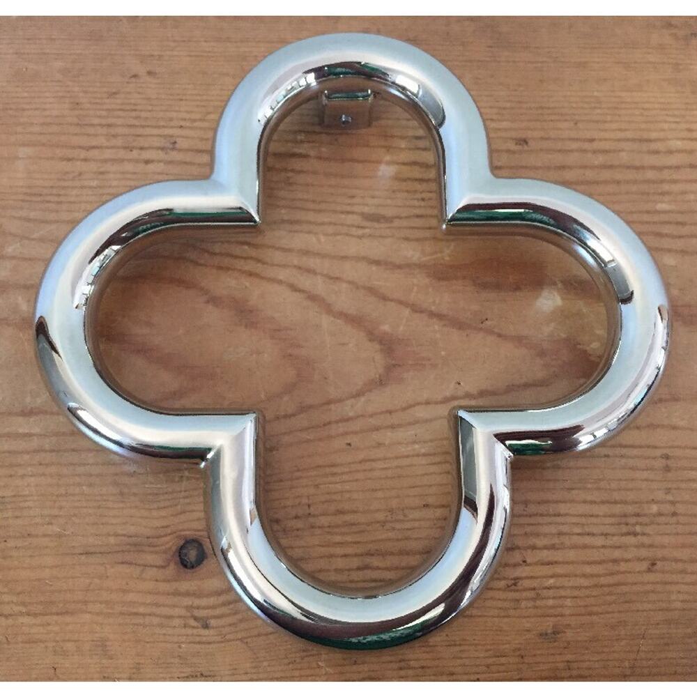 NEW Rejuvenation Hardware Polished Nickel Quatrefoil Large Door Knocker 6.25"